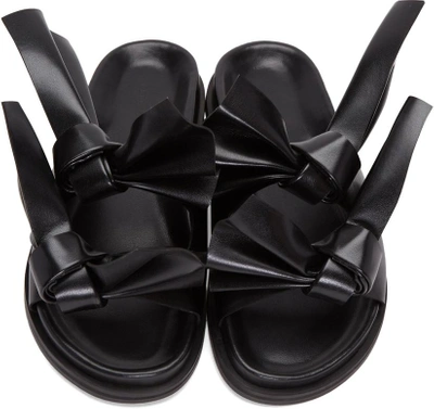 Shop Cedric Charlier Black Bow Birks Sandals