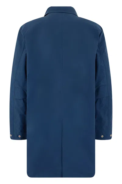 K-way Mini Technical Fabric Long Coat In Blue