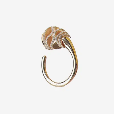 Bottega Veneta Drop Cubic Zirconia Ring In White