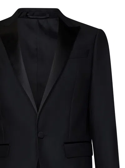 Dsquared2 Tailored Suit Featuring Satin Trim In Black