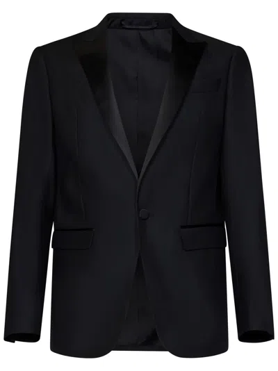 Dsquared2 Tailored Suit Featuring Satin Trim In Black