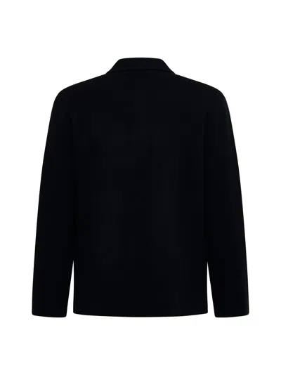 D 4.0 Blue Virgin Wool Knit Jacket In Black