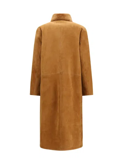 Sword 6.6.44 S.w.o.r.d 6.6.44 Leather Shearling Coat In Neutral
