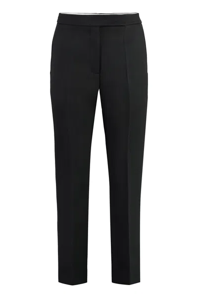 Tory Burch Wool Twill Trouser In Black