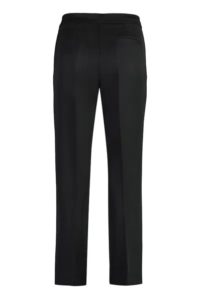 Tory Burch Wool Twill Trouser In Black