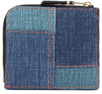Comme Des Garçons Wallet Patchwork Denim Wallet In Blue