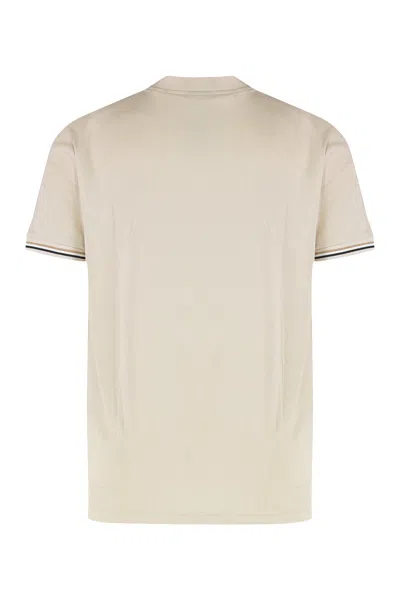 Hugo Boss Crew Neck Short Sleeve Technical T-shirt In Neutral