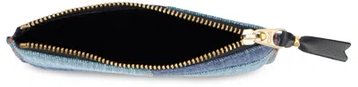 Comme Des Garçons Wallet Denim Patchwork Lambskin Wallet In Blue