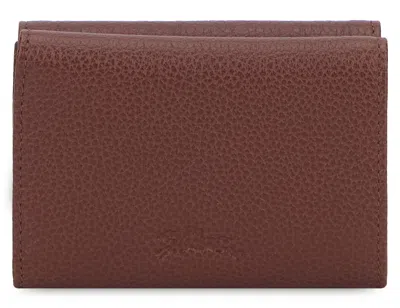 Longchamp Leather Wallet In Brown