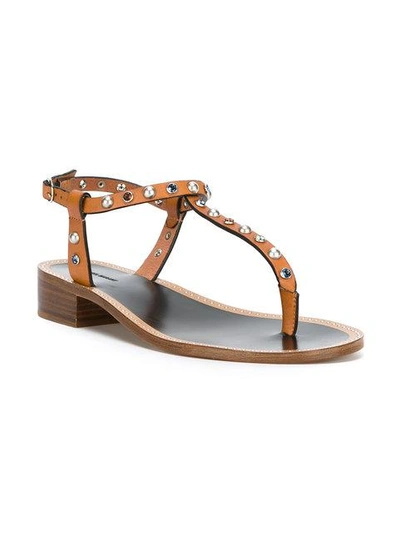 Shop Isabel Marant 'étoile' Jewel Studded Sandals In Brown