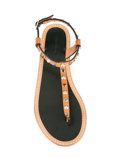 Shop Isabel Marant 'étoile' Jewel Studded Sandals In Brown