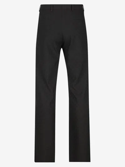 Gucci Tailored Trousers Subtle Pattern Belt Loops In Black