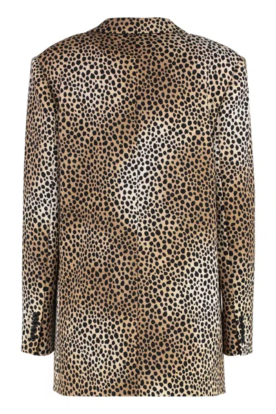 Michael Michael Kors Single-breasted Two-button Blazer With Lapel Collar In Brown