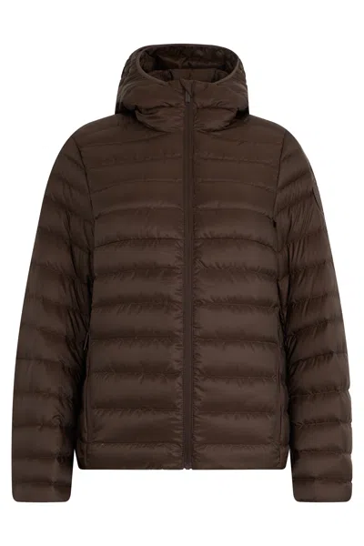 Canada Goose Brown Aethera Hooded Quilted Down Jacket In Brown
