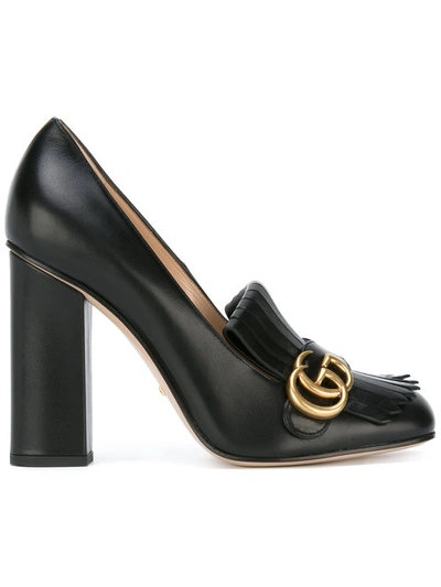 Gucci Marmont Leather Pumps In Black | ModeSens