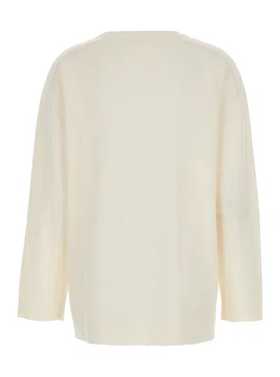 P.a.r.o.s.h White Solid Round Neck Sweater In Neutral
