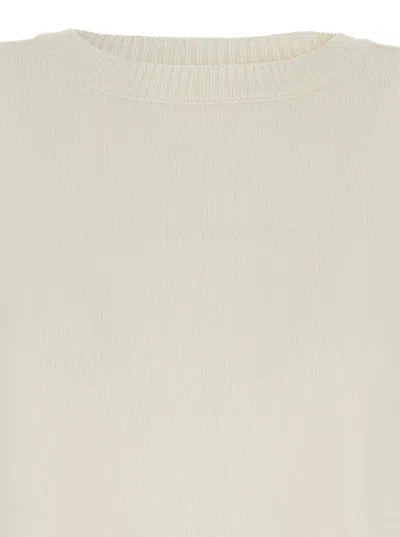 P.a.r.o.s.h White Solid Round Neck Sweater In Neutral