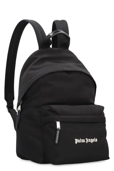 Palm Angels Versatile Backpack Featuring Adjustable Elements In Black
