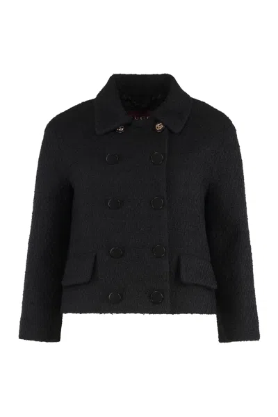 Gucci Boucle Wool Jacket In Black