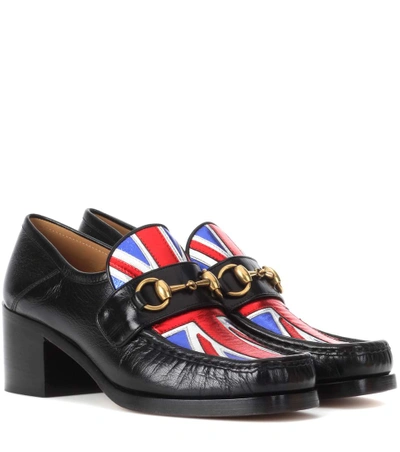 Gucci Union Jack Horsebit Leather Loafers In Multicoloured