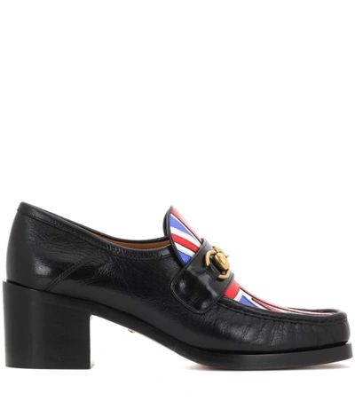 Shop Gucci Union Jack Horsebit Leather Loafers In Multicoloured