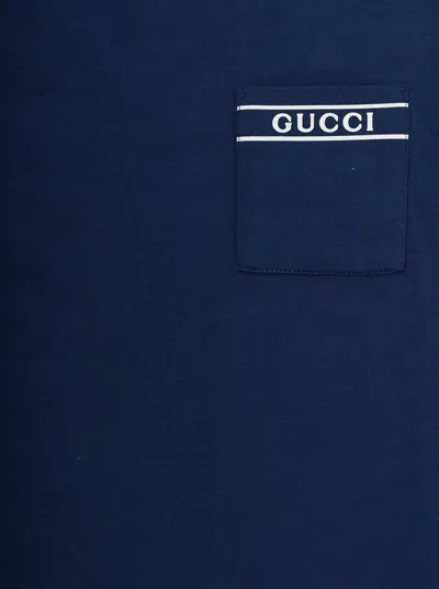 Gucci Kids Patch Pocket T-shirt In Blue