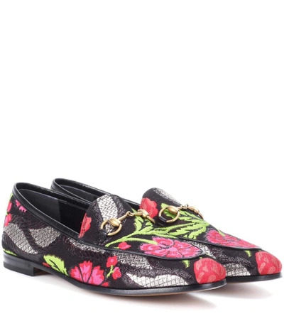 Shop Gucci Jordaan Brocade Loafers In Multicoloured
