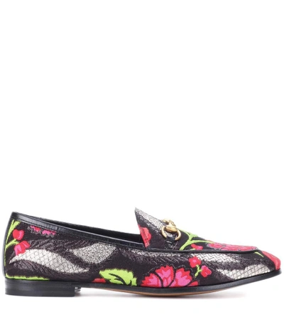 Shop Gucci Jordaan Brocade Loafers In Multicoloured