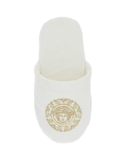 Versace Home Tech Fabric Slipper In White