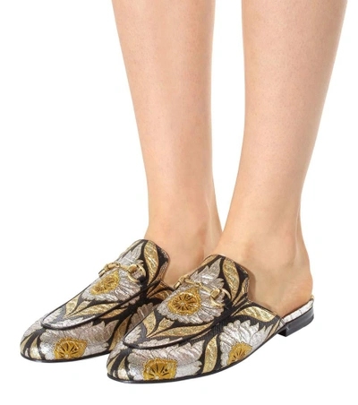 Shop Gucci Princetown Jacquard Slippers In Multicoloured