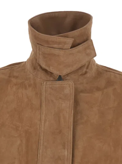 Arma Collared Leather Jacket In Multi