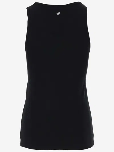 Patou Modern Sleeveless Scoop Neck Tank Top In Black