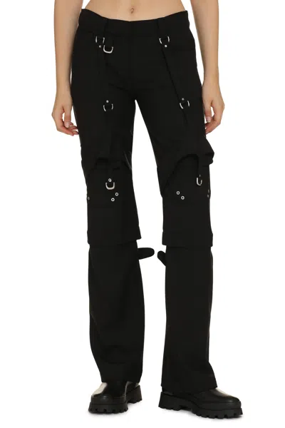 Off-white Stretch Polyester Blend Cargo Pant In Black