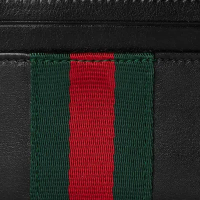 Gucci Logo Leather Card Holder In Black