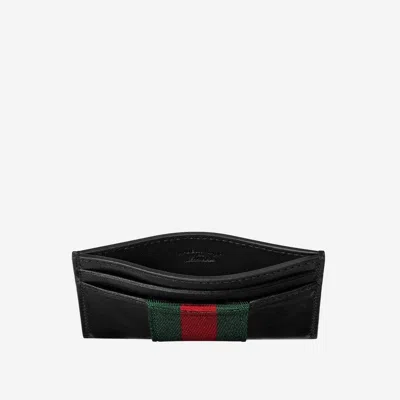 Gucci Logo Leather Card Holder In Black
