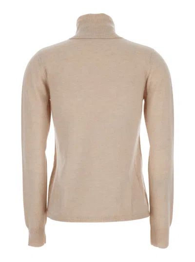 Max Mara Wool Turtleneck Sweater In Brown