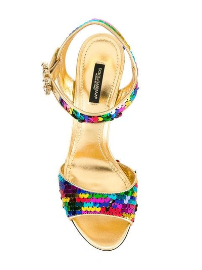 Shop Dolce & Gabbana Sequin Strap Sandals