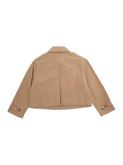 Max & Co Max&co. Cotton-blend Double-breasted Blazer In Neutral
