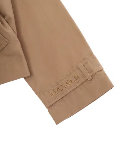 Max & Co Max&co. Cotton-blend Double-breasted Blazer In Neutral