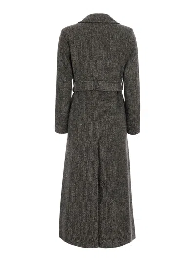Momoní Momoni Houndstooth Wool-blend Coat In Multi