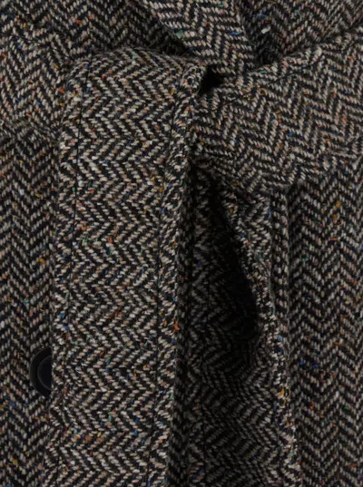 Momoní Momoni Houndstooth Wool-blend Coat In Multi