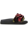 SIMONE ROCHA ruffle floral-cloqué sandals,POLYESTER100%