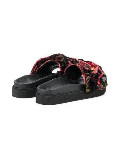 Shop Simone Rocha Ruffle Floral-cloqué Sandals