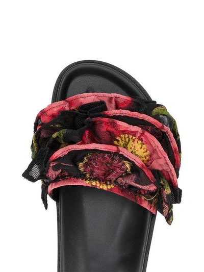 Shop Simone Rocha Ruffle Floral-cloqué Sandals