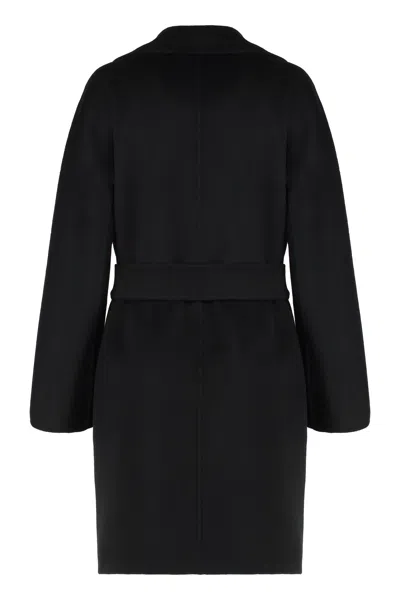 Max Mara Studio Wool And Cashmere Coat In Black