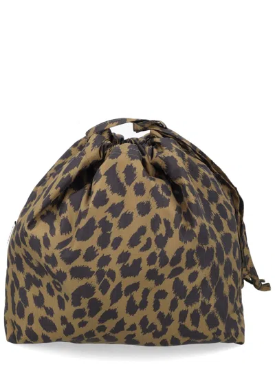 Aspesi Leopard-print Polyester Handbag In Multicolor