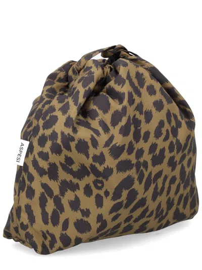 Aspesi Leopard-print Polyester Handbag In Multicolor