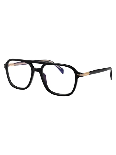 Eyewear By David Beckham Db Rectangular Acetate Eyeglasses In Black