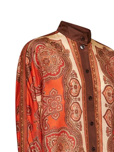 Zimmermann Tangerine Paisley-print Silk Habotai Mahon Dolman Shirt In Multi