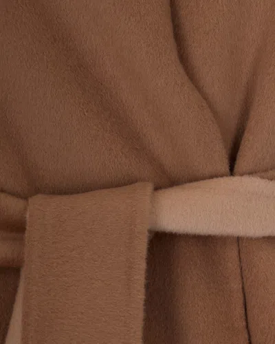 Max Mara Studio Belted Wrap Coat In Camel